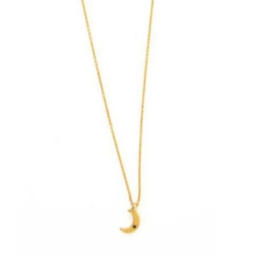 Wren Gold and Sapphire Moon Necklace - Picture 1 of 10